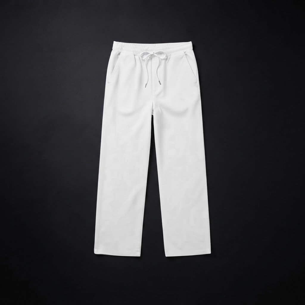 Solid Baggy Joggers - Snow White